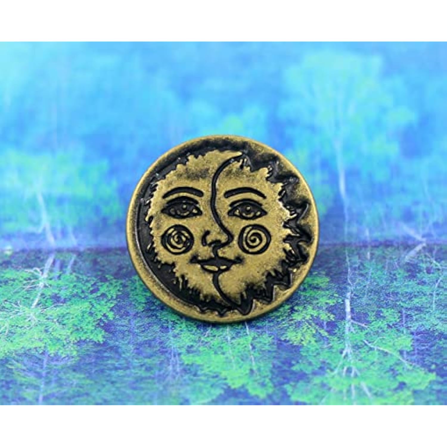 12 Pieces Sun Moon Face Symbol Metal Shank Buttons. 20Mm (3/4 Inch) (A