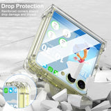 Designed For Galaxy Z Flip 7 Case Magnetic With Hinge Protection & Tempered Glass Screen Protector For Samsung Flip 7 Full Cover Phone Protection Case Clear For Z Flip 7 - Crystal