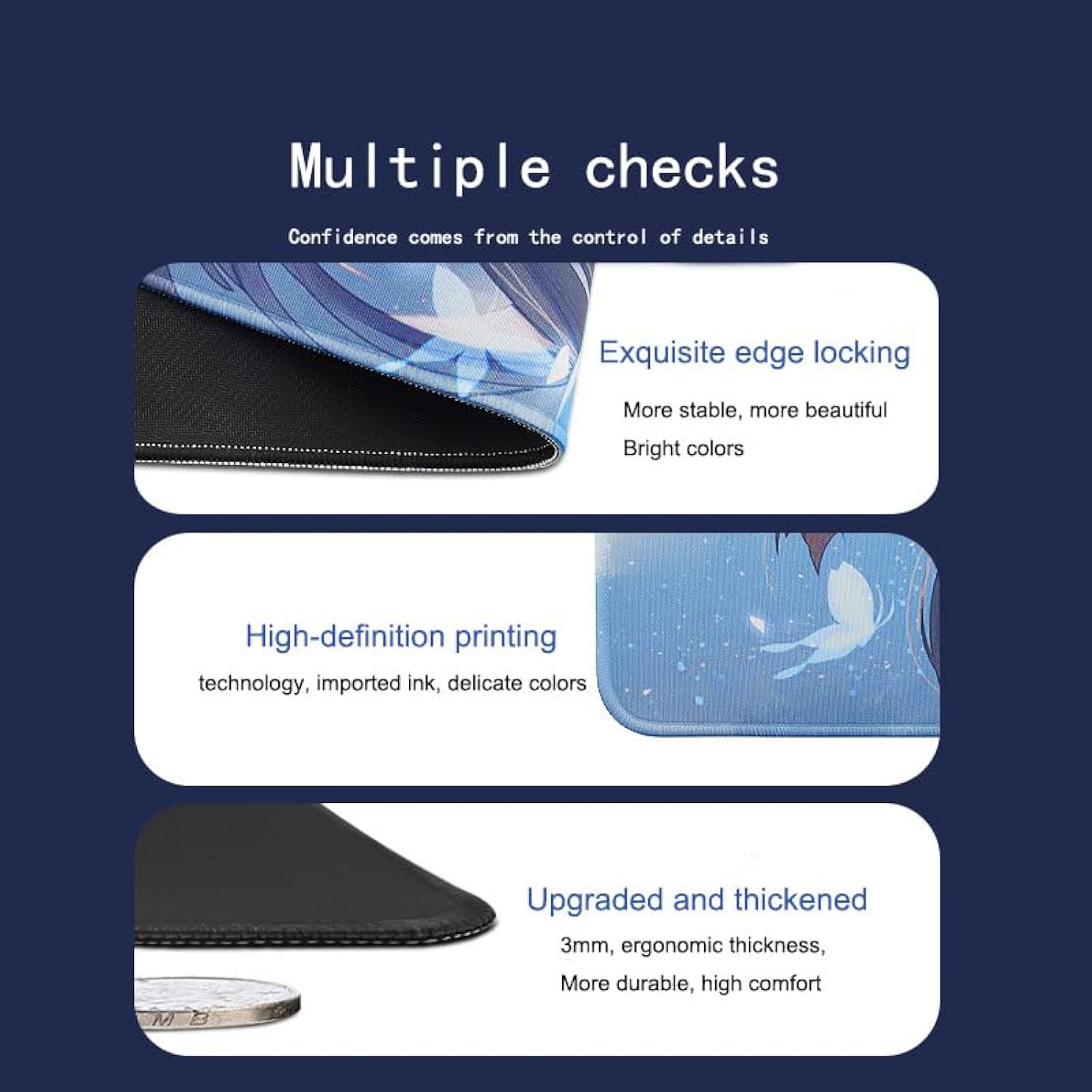 Game Black Myth: Wukong Mouse Pad Rubber Mouse Mat Anti-Slip Cool Monkey Desktop (009, 28 * 12) (010, 36 * 16)