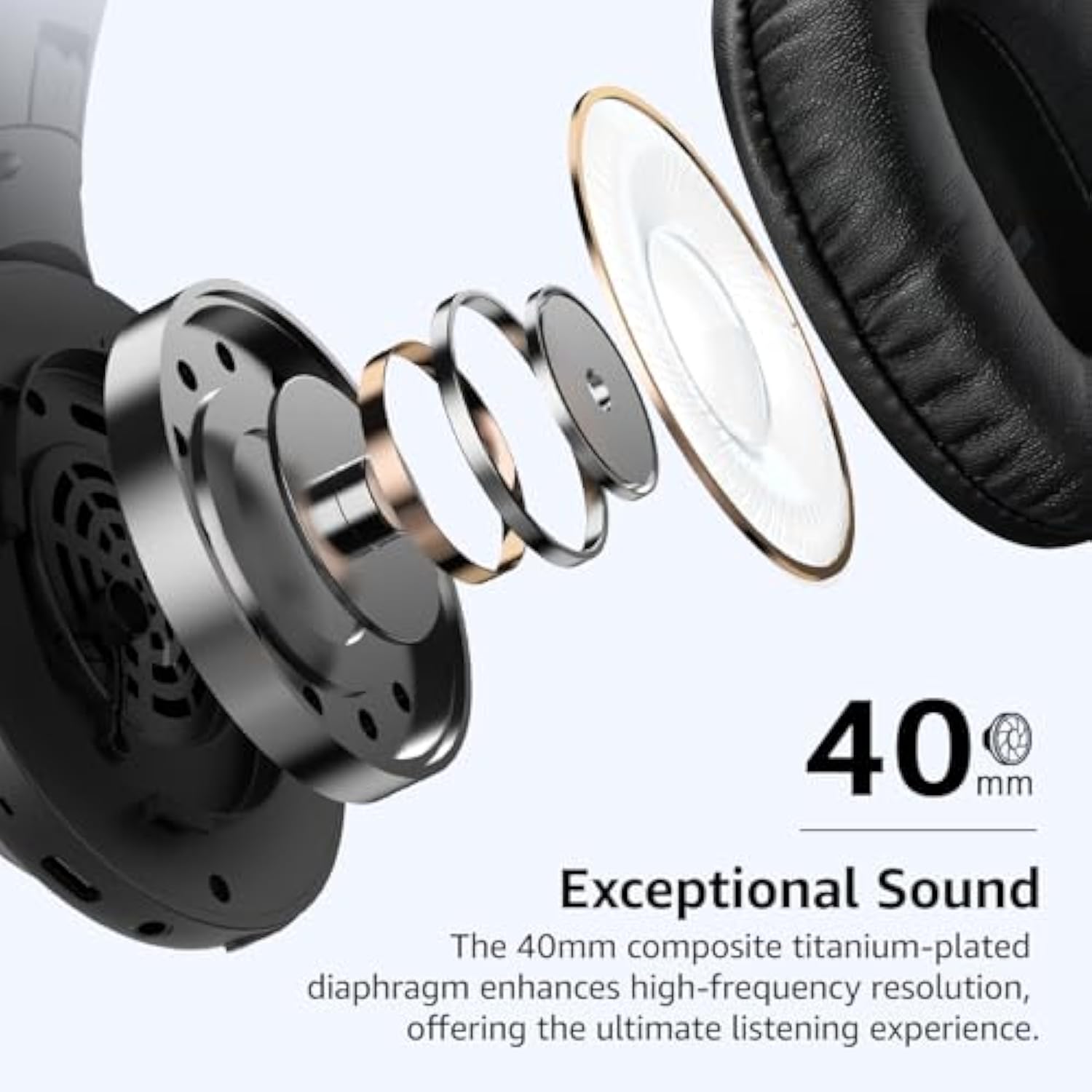 Bluetooth 5.4 Over-Ear Headphones, 70H Playback, Deep Bass Sound