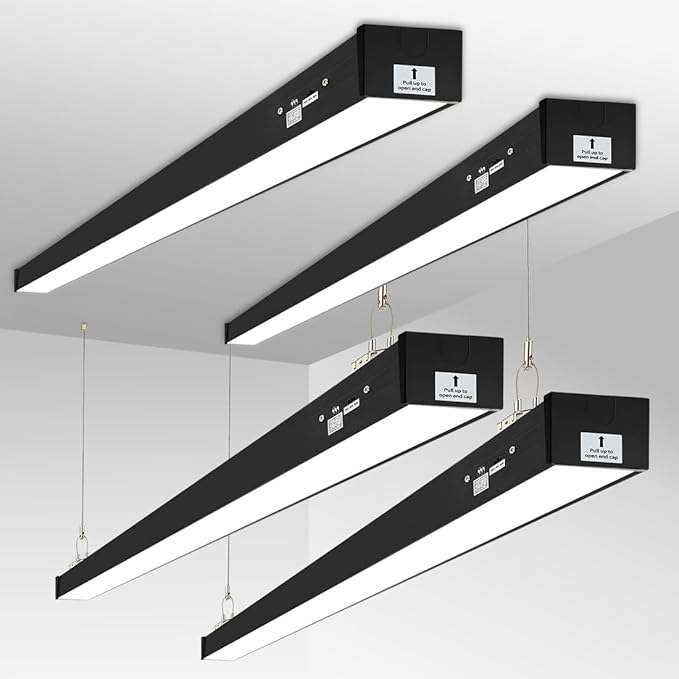 4 Pack 8FT LED Linear Shop Lights 100W 80W 60W CCT Selectable Commercial Bay Lighting Fixtures