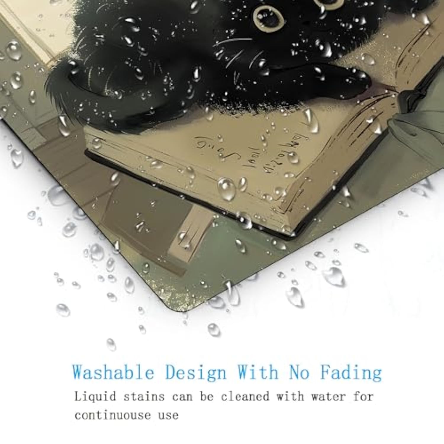 Mouse Pad,Baby Black Cat,Kawaii Anime Cat Mousepad For Wireless Mouse,Cute Desk Accessories,Travel Mousepad With Non-Slip Rubber Base,Gaming Mouse Pad