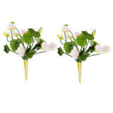 2 Pcs Artificial Lotus Flower Stems Fake Lotus Bouquet Faux Flower Picks Floral Greenery Stems Arrangement For Spring Easter Wedding Party Decor
