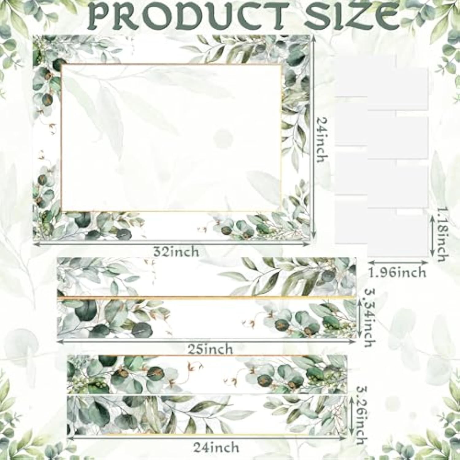 32 X 24 Inch Large Wedding Photo Booth Props Frame Diy Pvc Cutouts Photo Booth Selfie Frame For Wedding Bridal Shower Baby Shower Anniversary Party Supplies Decorations(Eucalyptus)