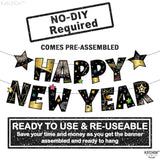 Gold & Black Happy New Year Banner 10ft Party Decorations 2026