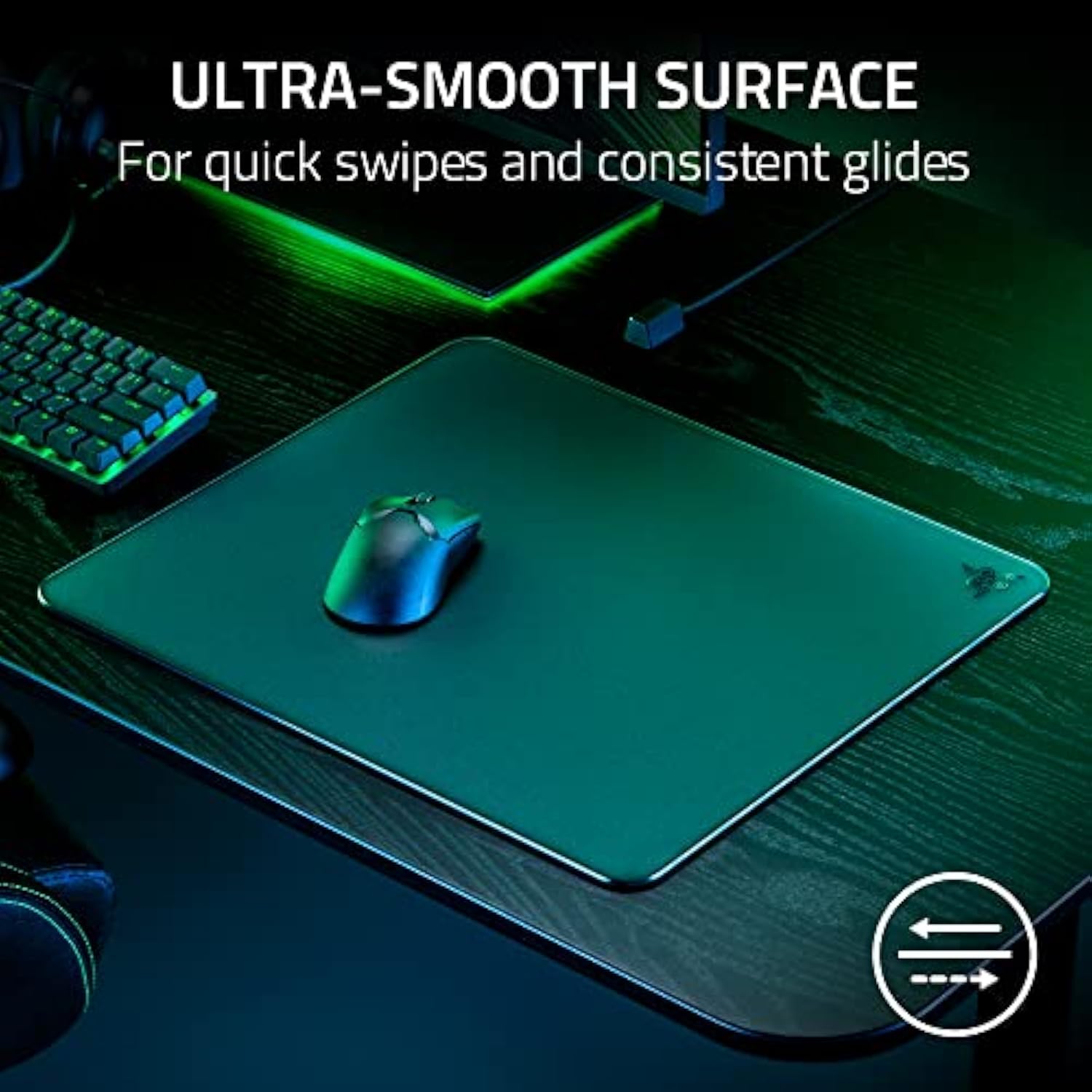 Razer Atlas Tempered Glass Gaming Mouse Mat: Ultra-Smooth Micro-Etched Surface