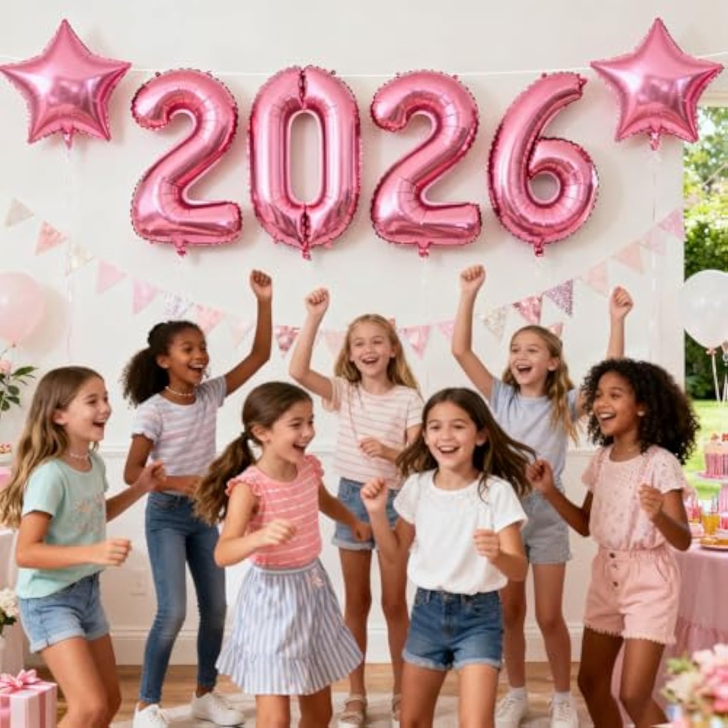40 Inch Candy Pink 2026 Number Balloons for New Year Party and Celebrations
