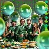 , Big Gradient Green Mylar Balloons - 22 Inch, Pack Of 6 | Xtralarge Metallic Green Balloons For Tropical Party Decorations, Birthday Decoration, Halloween Decorations