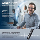 Bluetooth Headset, Wireless Headphone With Ai Noise-Canceling Microphone On Ear Wireless Headset With Usb Dongle For Computer Office