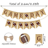 2Pcs Football Game Day Burlap Banner American Football Bunting Garland Sports Theme Party Banner Rustic Superbowl Bunting Banner For Birthday Baby Shower Sports Club Party Decoration