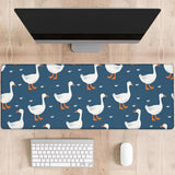 Adorable Goose Gaming Mouse Pad, Cute Geese With Tiny Hearts Large Desk Mat For Computer, Extended Keyboard Laptop Mouse Pads 31.5×11.8In, Non Slip Rubber Mousepad For Office Decor Gifts