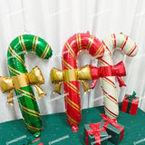 3-Piece Christmas Bow and Candy Cane Foil Balloon Set for Holiday Party Decor