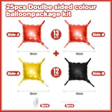19-Inch Metallic Red, Black, and Gold Foil Balloons for Wall, Arch, and Party Decor