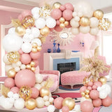 161Pcs Blush Dusty Pink Balloon Garland Arch Kit, Retro Pink White Balloons Champagne Confetti Balloons For Birthday Party Baby Shower Garden Tea Party Bachelorette Bridal Wedding Decorations