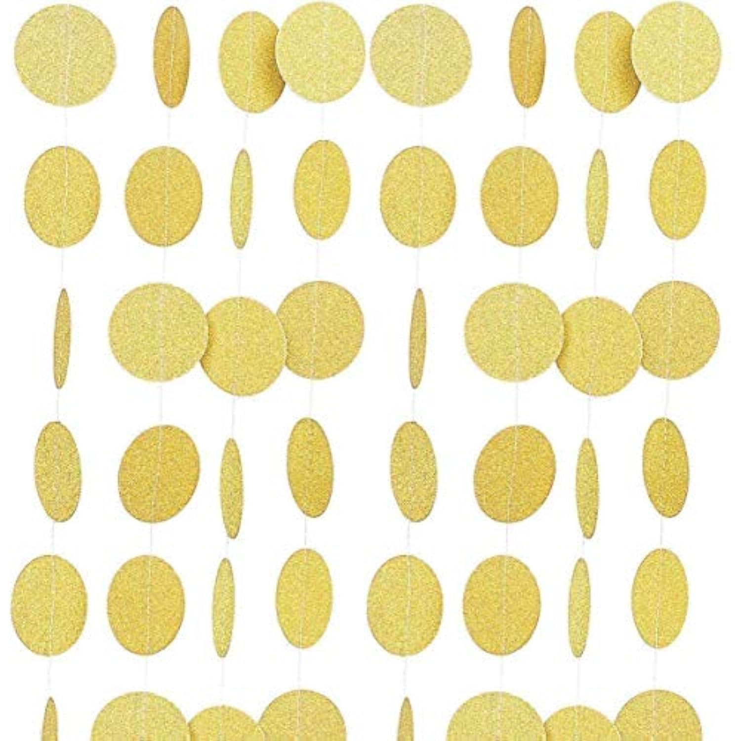 Feliz Navidad Banner Gold Glitter And Gold Glittery Circle Dots Garlan