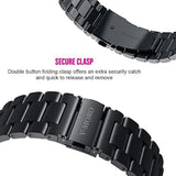 Compatible With Samsung Gear S3 Frontier Bands/Galaxy Watch 3 45Mm/Galaxy Watch 46Mm(2019),22Mm Solid Stainless Steel Metal Business Bracelet Strap Black(Not For Galaxy Watch 4 Classic 46Mm)