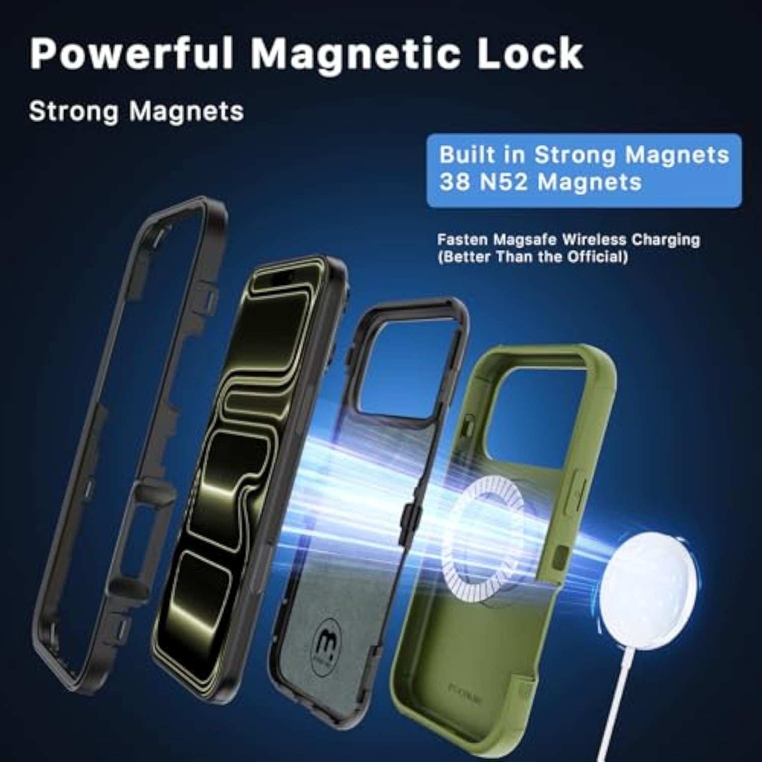 For Iphone 17 Pro Max Case With Belt Clip Holster, Maverick Series 17 Pro Max Case[Compatible With Magsafe] W/Screen Protector,Anti-Drop,With 360°Rotating Kickstand,Heavy Duty Protection