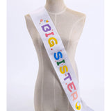 Big Sister Sash White Stain Baby Shower Sash For Baby Shower Big Sister To Be Party Decorations