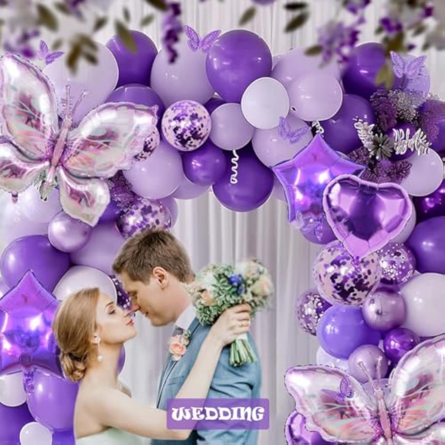 167Pc Purple Butterfly Balloon Arch Kit - Lavender Baby Shower & Party Decor