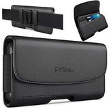 Holster For Iphone 16 & Pro 16E 15 15Pro 14 14Pro 13 13Pro 12 12Pro, Samsung Galaxy S25 S24 S23 S22, Cell Phone Belt Holder Case With Clip, Id Card Pouch Protective Cover For Men, Black Medium