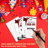 Karate Birthday Party Invitation, Martial Arts Themed Fill-In Invites, 20 Invitations With Envelopes For Man (4" X 6"), Adults Ninja Party Favors Decorations And Supplies -43