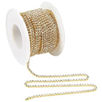 Sustainable Greetings 11 Yards Rhinestone Chain, Gold Trim String For Diy Jewelry Making, Crafts, Shoe Charms (2Mm Wide Rhinestone Trim)