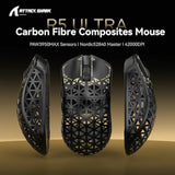 R5Ultra 8K Carbon Fiber Wireless Gaming Mouse With 42000 Dpi -Paw3950 Max Sensor -39G Ultra-Lightweight-Nordic 52840 Mcu Chip-Wired/Bt/2.4Ghz Wirelss Programmable Mouse For Pc/Mac (Black)