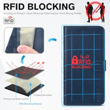 TUCCH Dark Blue RFID Blocking Folio Wallet Case for iPhone 15 (6.1") 2023