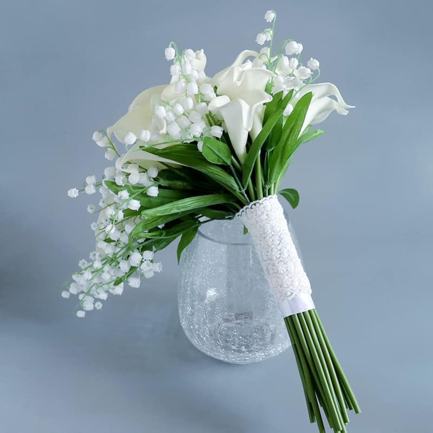 Wedding Bouquets For Bride Bridesmaid, Artificial Flower Wedding Bridal Tossing Bouquet For Wedding Ceremony Anniversary Home Decor (White Calla Lily Bouquet)