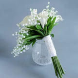 Wedding Bouquets For Bride Bridesmaid, Artificial Flower Wedding Bridal Tossing Bouquet For Wedding Ceremony Anniversary Home Decor (White Calla Lily Bouquet)