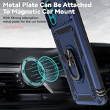 Smky Military-Grade Moto G Play 2024 Case with Screen, Camera Cover & Kickstand Blue