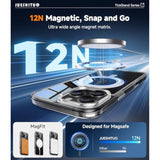3 In 1 For 16 Pro Max Case, [Non-Yellowing] 360° Rotatable Magnetic Ring Stand With [Rotary Damping Sound] [1X Screen Protector + 1X Camera Lens Protector] Phone Cover 6.9", Clear
