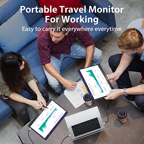 Portable Monitor Latest 15.6'' Fhd 1080P Usb-C Hdmi Laptop Monitor W/Smart Cover Bag & Dual Speakers, External Hdr Computer Screen, Travel Gaming Monitor For Pc Mac Phone Xbox Ps4/5 Switch