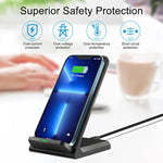 Wireless Charger For Samsung Galaxy S24+ | S24 Ultra | S23 | S22 | S21 | S20 Fe | S10 | S10E | S9 Plus | S8 | Note 20 | 10 | 9 | 8 | Z Flip Fold 5 4 3 Qi-Certified 10W Fast Charging Stand