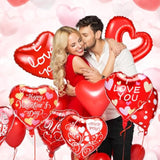 70 Pcs Valentines Day Balloon Set, 18 Inches Heart Shaped Balloons Valentines Day Foil Balloons Romantic Balloon Decoration For Valentine'S Day Party Special Night Decor