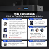 Wireless Charger For Samsung Charging Station, 5 In 1 Wireless Fast Charger For Galaxy S25 Ultra/S24 Ultra/S23/S22, Watch Ultra 7/6/5/4/3, Charger Dock Stand For All Galaxy Tab Series,Black