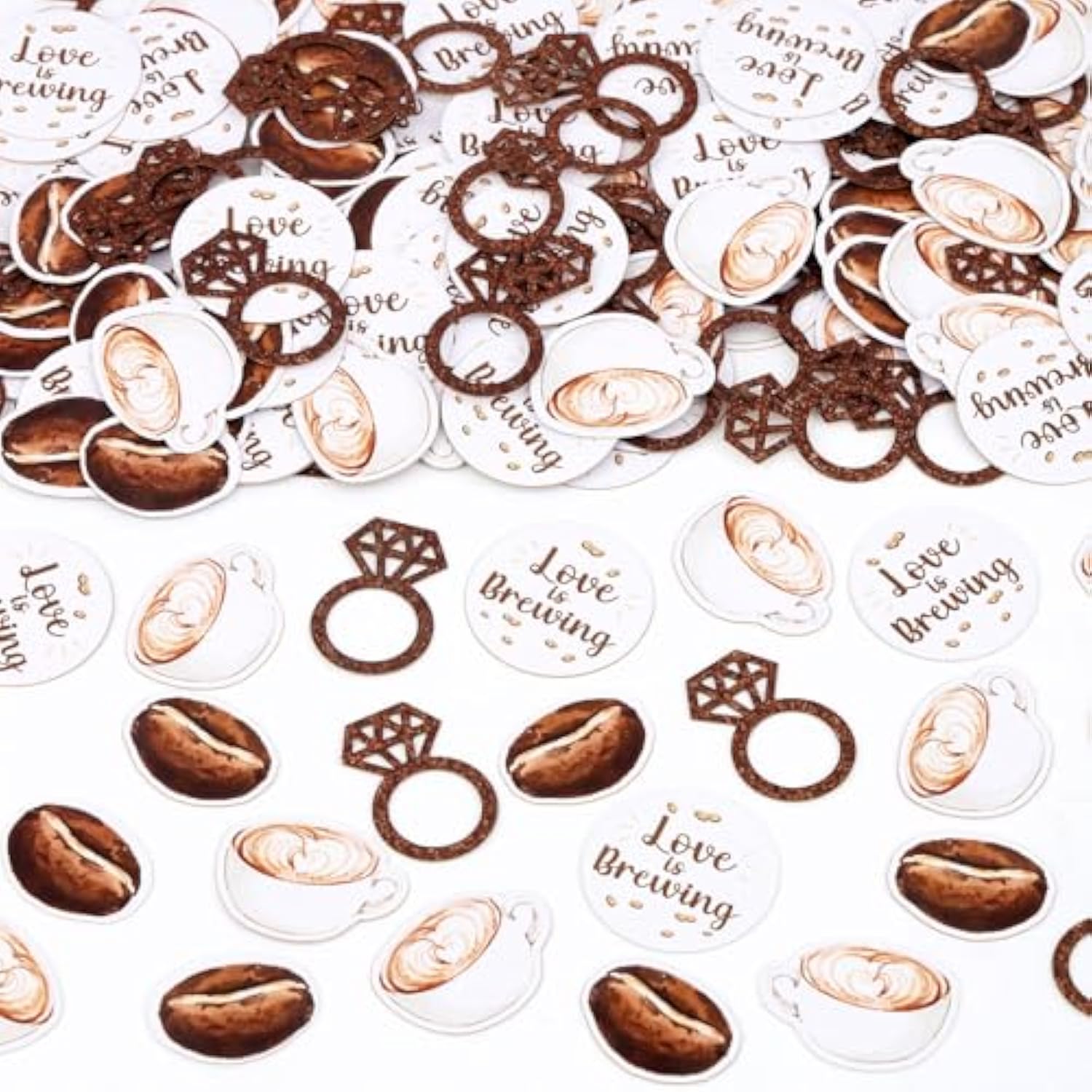 200 Pcs Coffee Confetti Love Is Brewing Bridal Shower Table Decorations