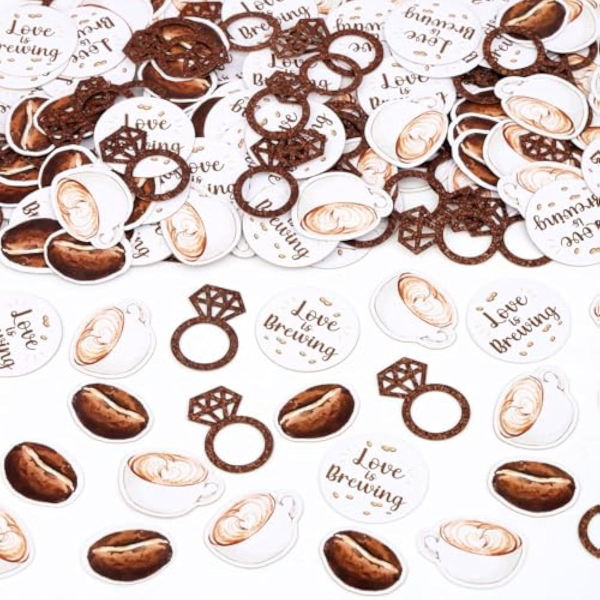 200 Pcs Coffee Confetti Love Is Brewing Bridal Shower Table Decorations