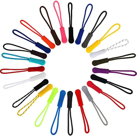 50 Pieces Zipper Pulls, 25 Colors Zipper Tags Strong Nylon Cord, Zippe
