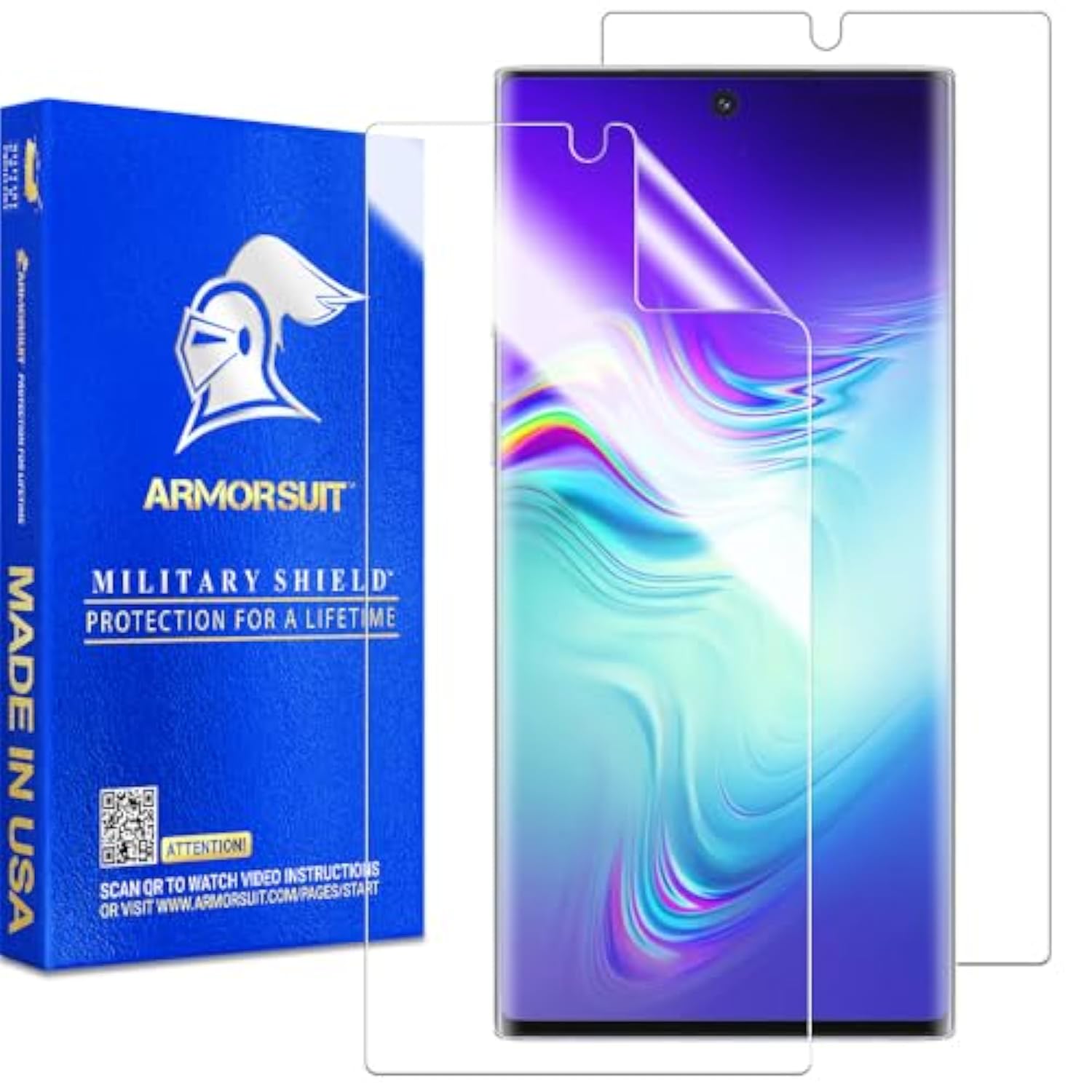 ArmorSuit [2 Pack] MilitaryShield Screen Protector For Samsung Galaxy Note 10+ Plus (6.8 inch Display)(Case Friendly) Anti-Bubble HD Clear Film