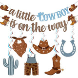 "A Little Cowboy Is On The Way" Banner, Western Baby Shower & Cowboy Party Decor