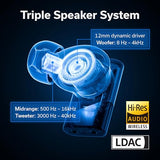 Pro X Wireless Earbuds, Triple Speaker Driver, Hi-Res Audio with LDAC, 52dB ANC, 6 Beamforming Mics with VoiceLoom AI for Clearest Calls (Black Alloy)