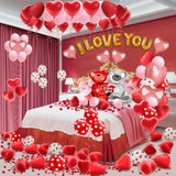 Valentines Balloon Kit Decor With I Love You Balloons, Heart Balloons