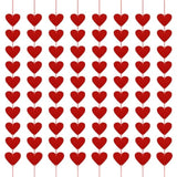 80 Pcs Red Felt Heart Garland,Valentines Day Decorations,Valentines Day Party Decorations,Hanging Hearts Decoration,Valentine'S Heart Garland For Wedding Bridal Engagement Anniversary Birthday