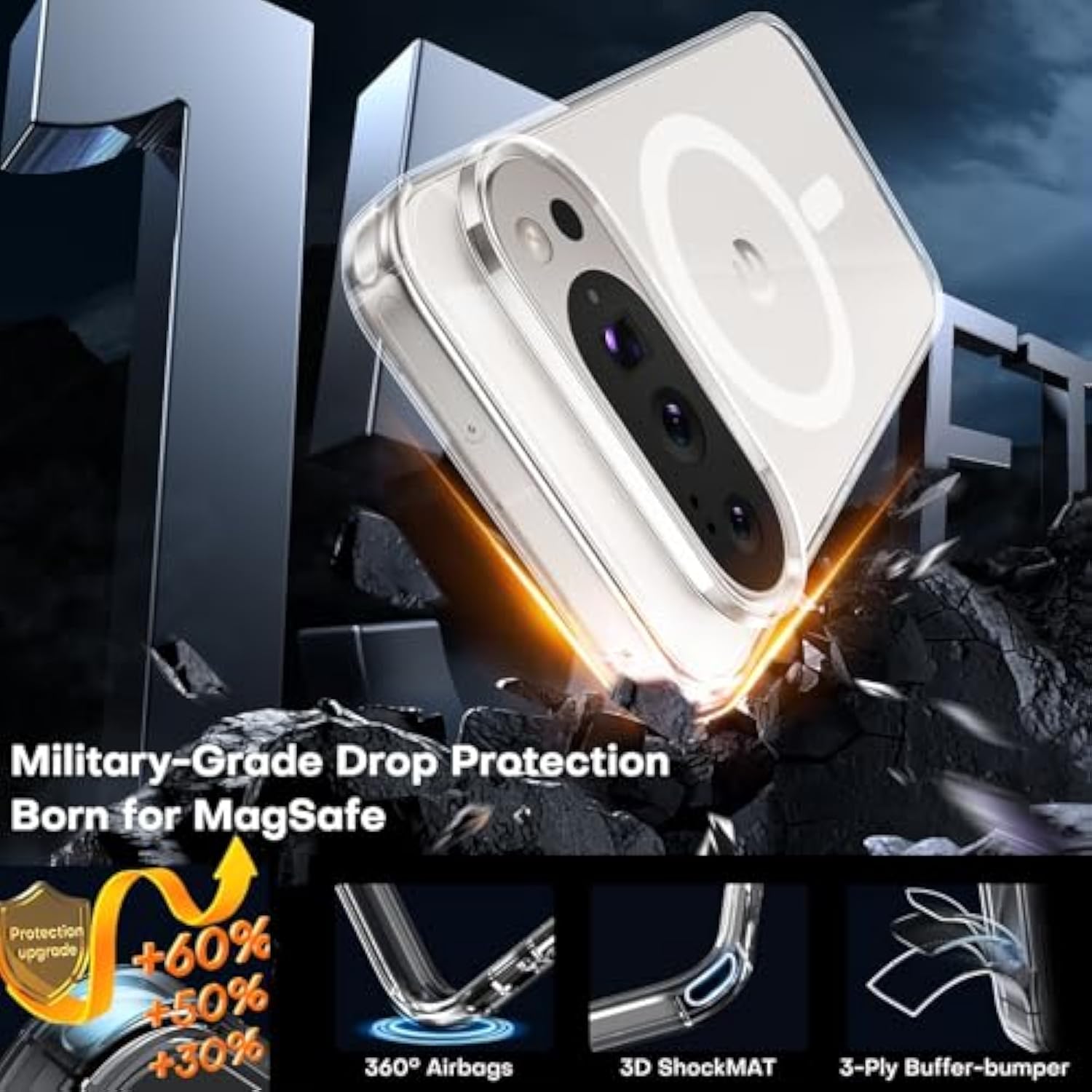 For Google Pixel 10 Pro Xl Case, Compatible With Magsafe, Military-Grade Protection, Yellowing Resistant, Scratch-Resistant Back, Shockproof Phone Case For Pixel 10 Pro Xl, Clear