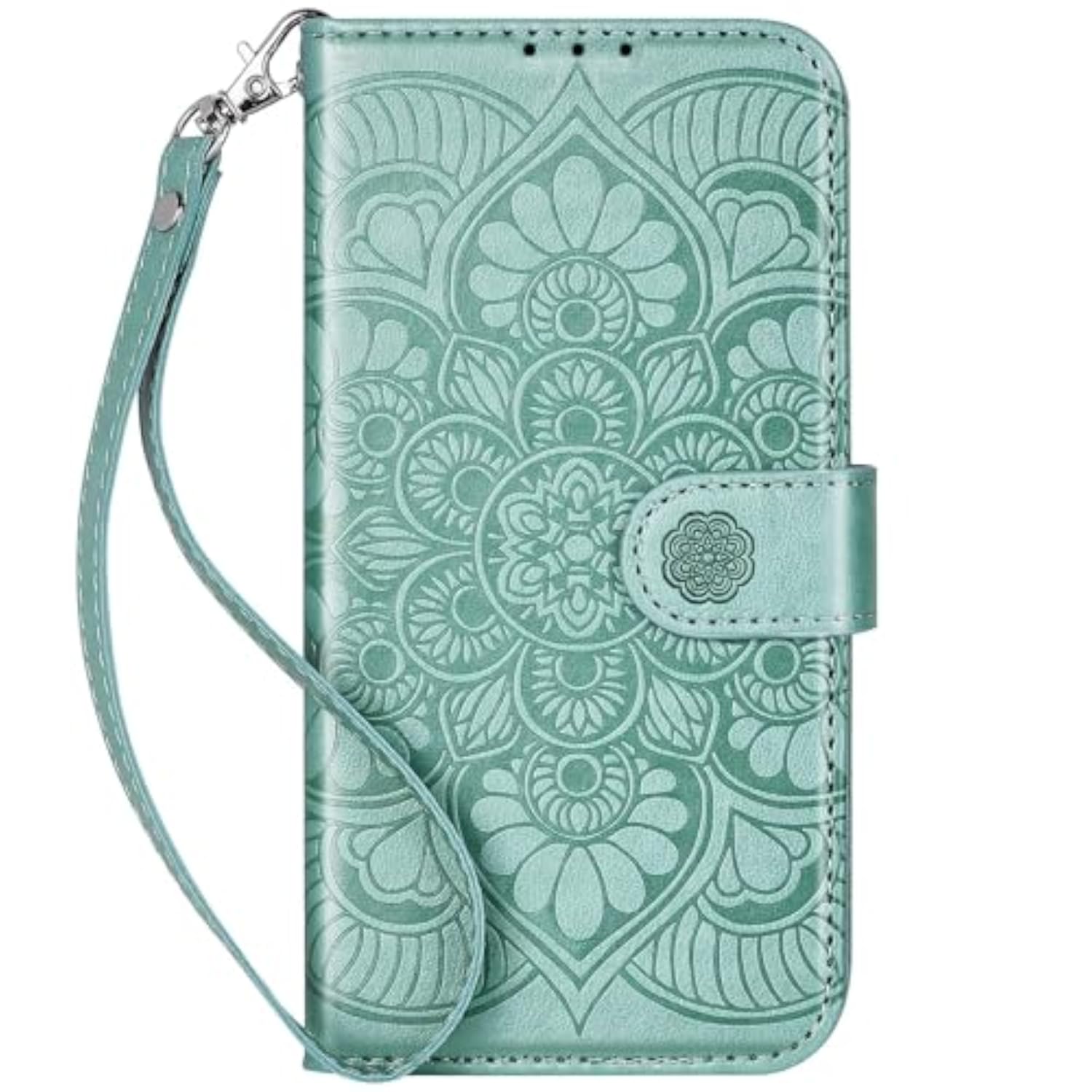 Premium PU Leather Wallet Case for iPhone 13 Mini, RFID Blocking Protective Flip Cover with Card Slot and Cash Pocket, Green