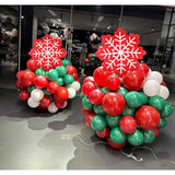 Red Snowflake Balloons 10pcs for Christmas New Year Winter Party Decor