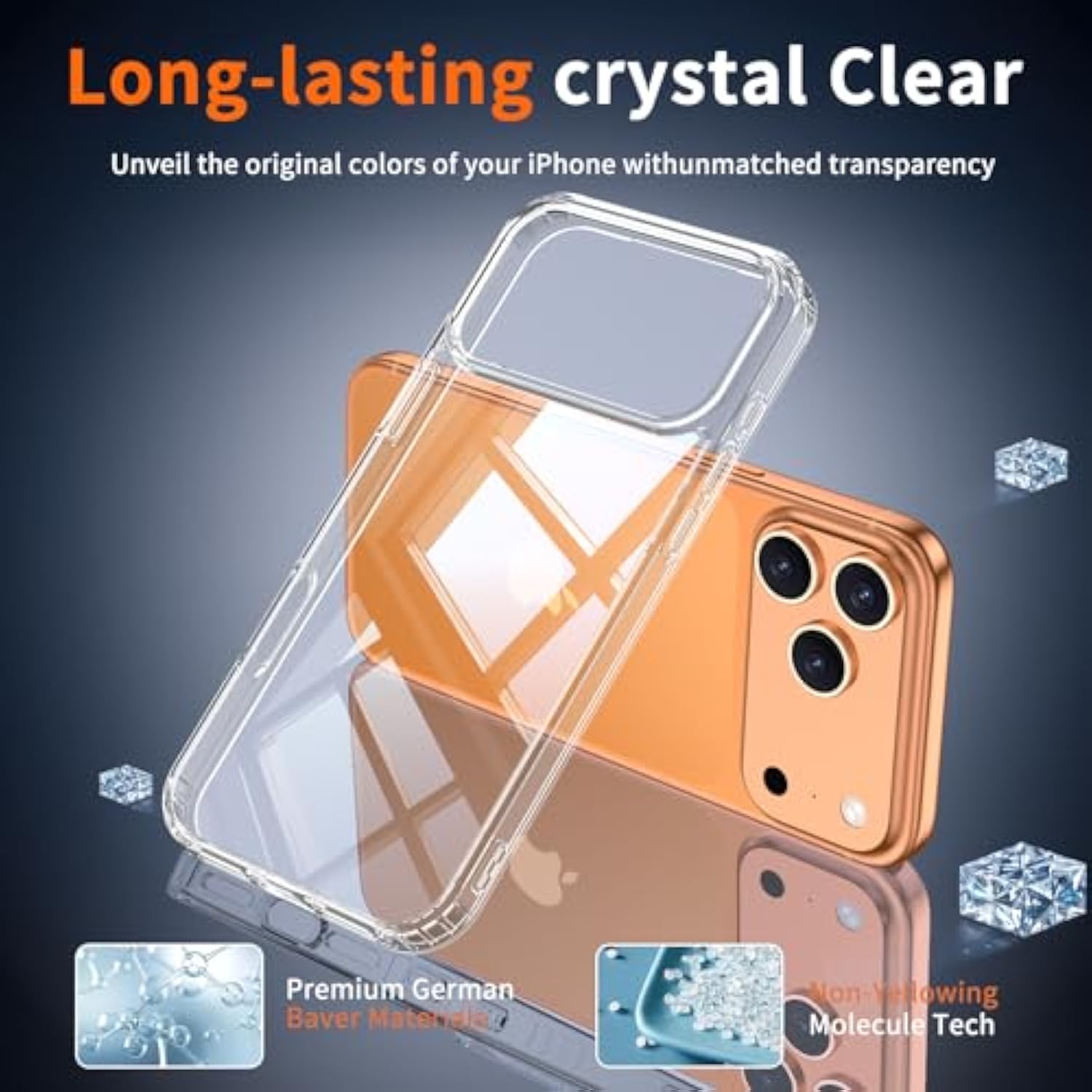 For Iphone 17 Pro Max Case Clear [Anti-Yellowing][Military-Grade Protection] Shockproof Silicone Tpu Ultra Slim Phone Case For Iphone 17 Pro Max 5G 2025 Cover,Crystal Clear