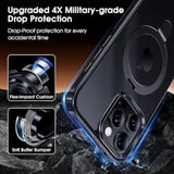 Titanium Stand Case For Iphone 16 Pro, Polished Black Titanium, Grade Drop Protection, Magnetic Stand, Slim 6.3 Inch Phone Case