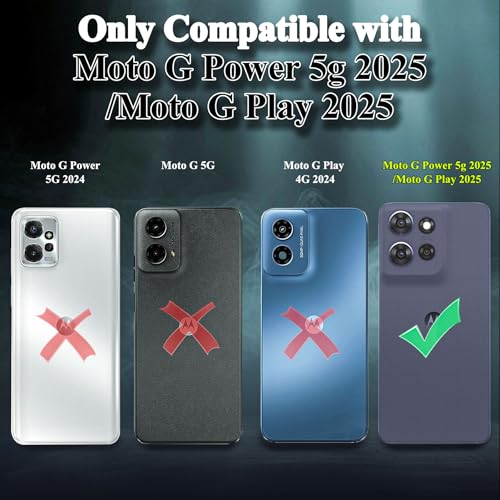 Shockproof Phone Case For Motorola Moto G Power 5G 2025/Moto G Play 2025 With Belt Clip Holster,Rugged Full-Body Protective Case Cover With Kickstand & Holster (Navy Blue)
